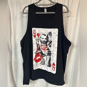 Black Graphic Tank Top